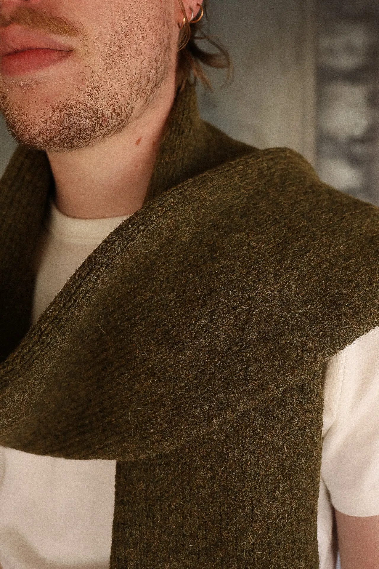 Alpaca Rib Scarf-Forest