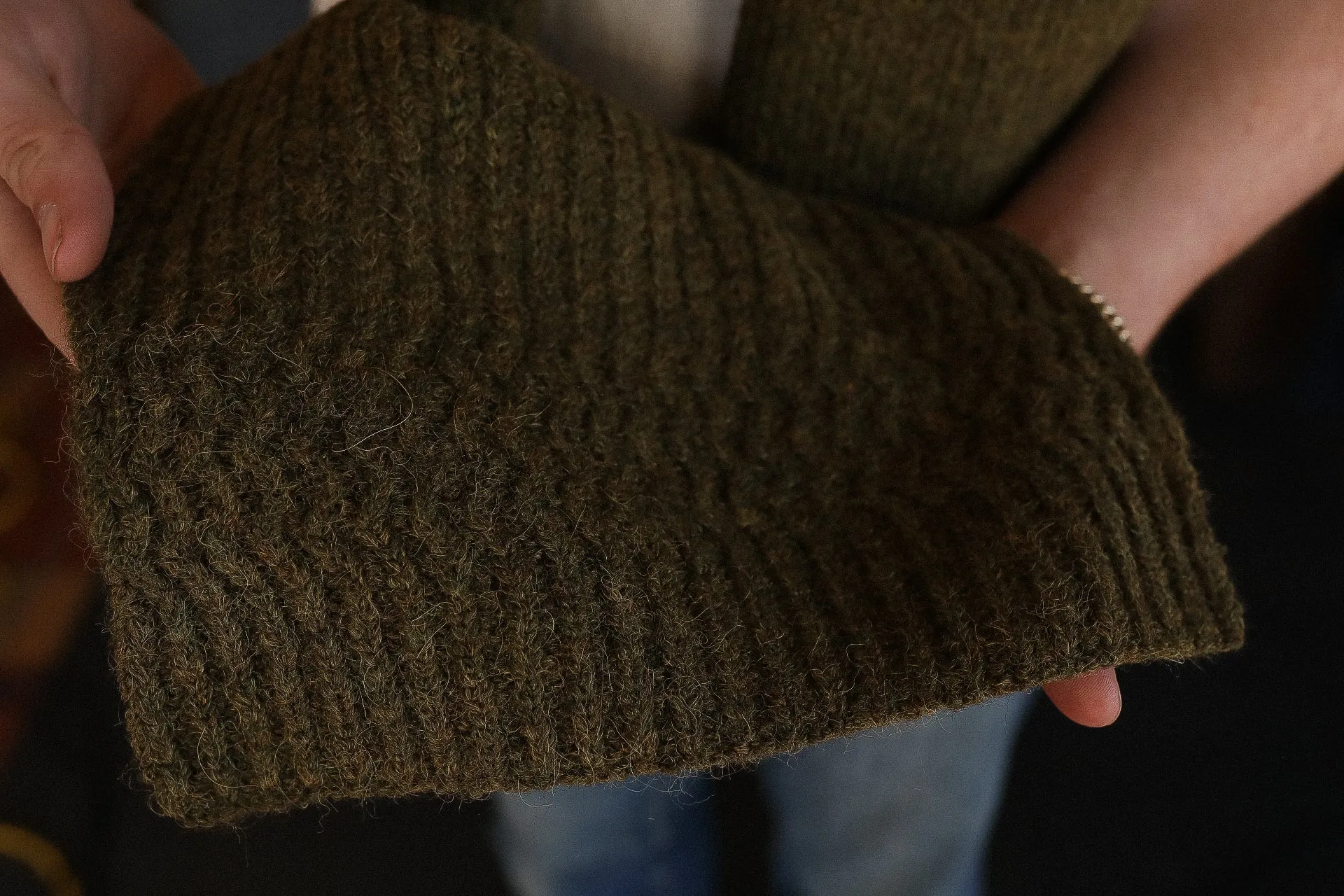 Alpaca Rib Scarf-Forest
