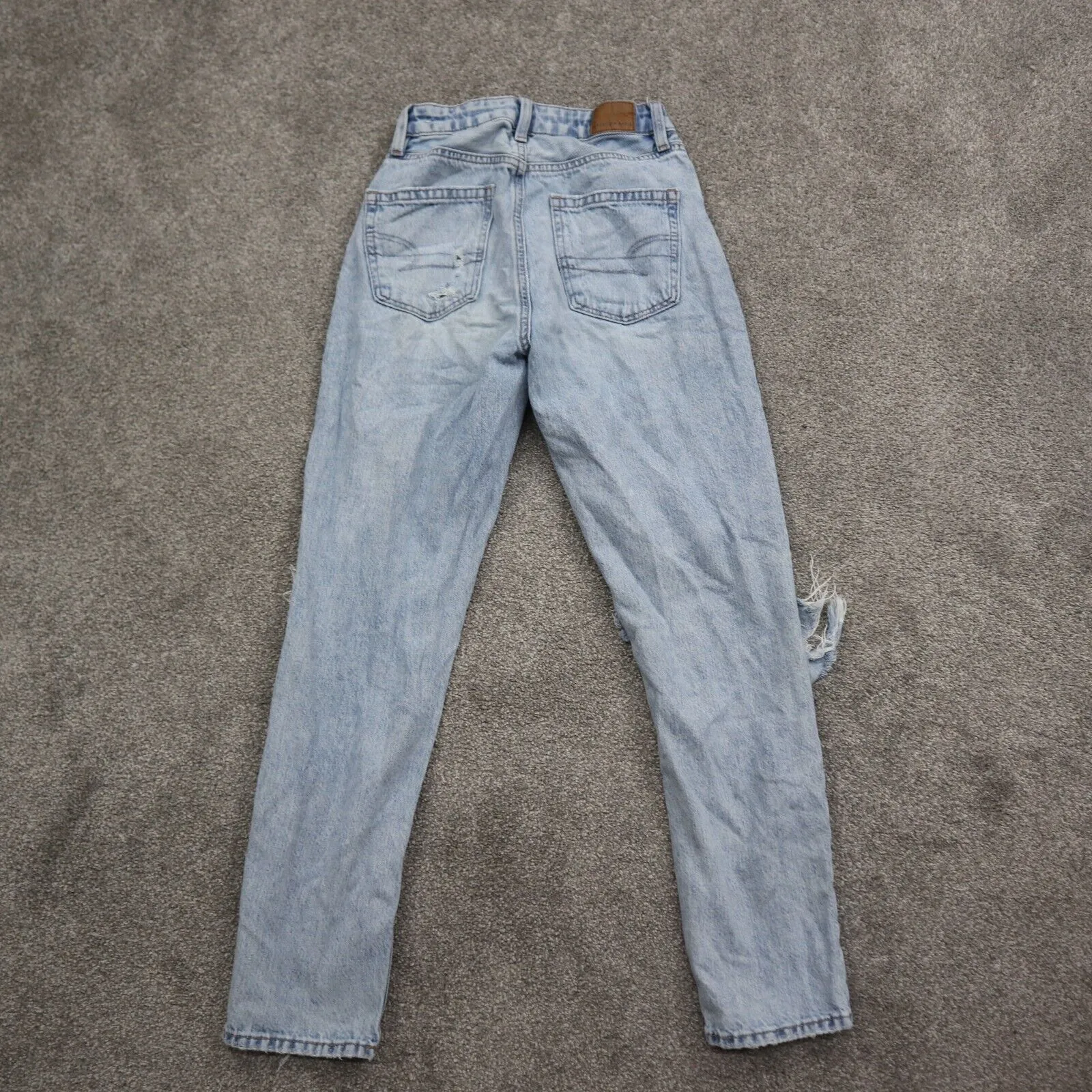 American Eagle Womens Stretch Distressed Denim Jeans High Rise Blue Size 00
