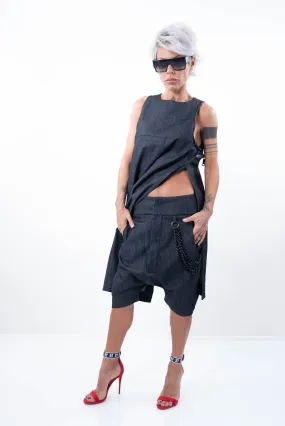 Denim Loose Casual Drop Crotch Harem Pants