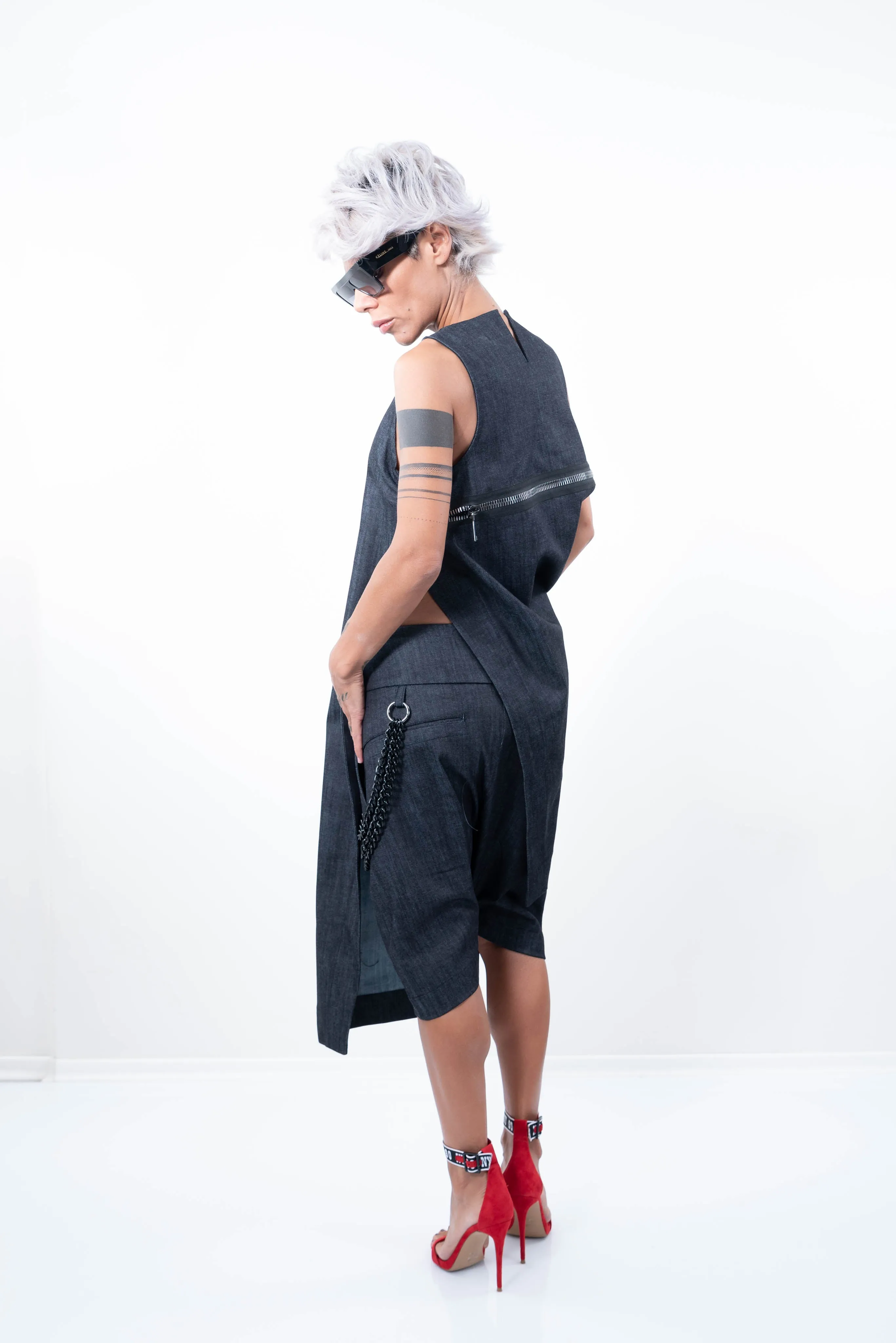 Denim Loose Casual Drop Crotch Harem Pants