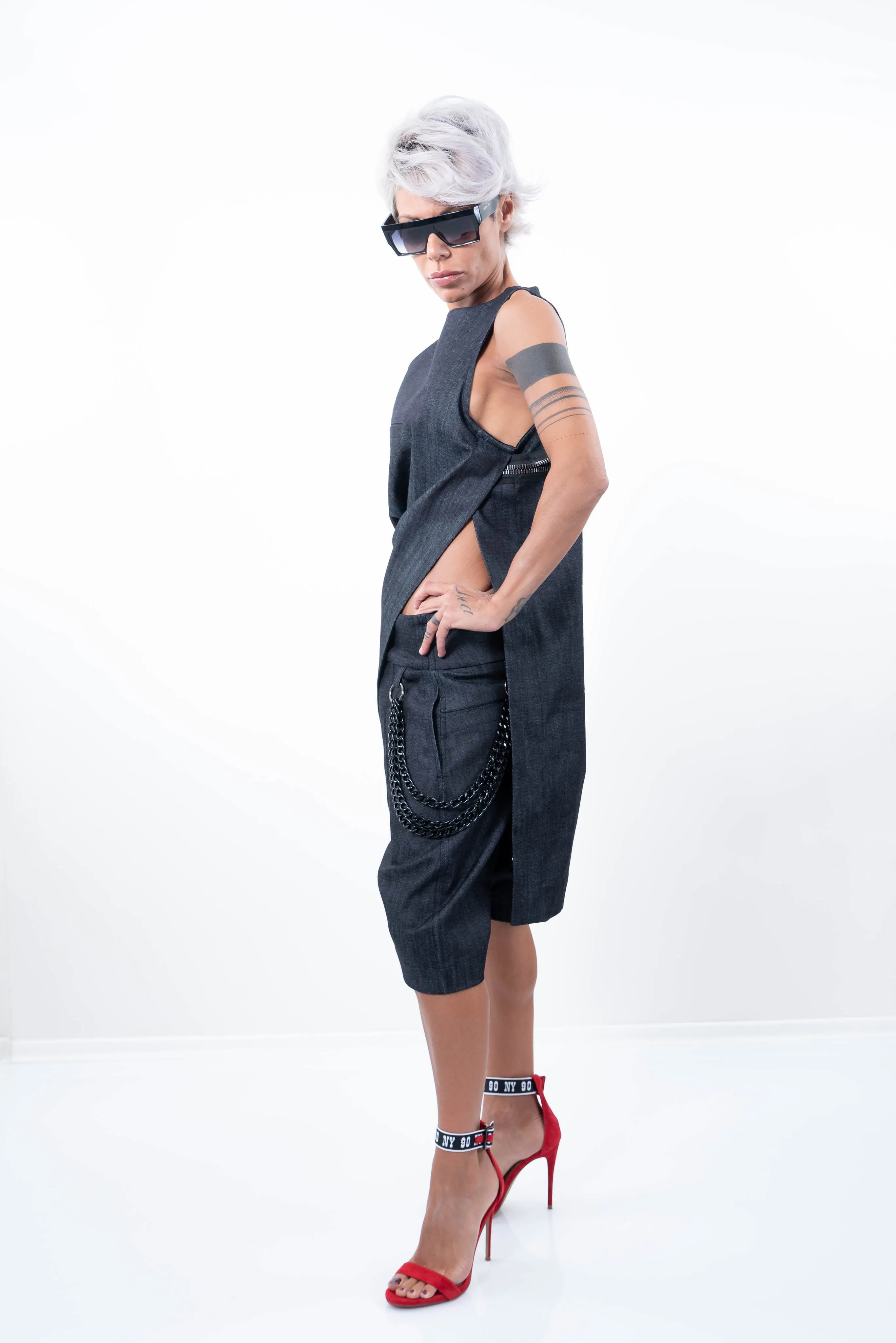 Denim Loose Casual Drop Crotch Harem Pants