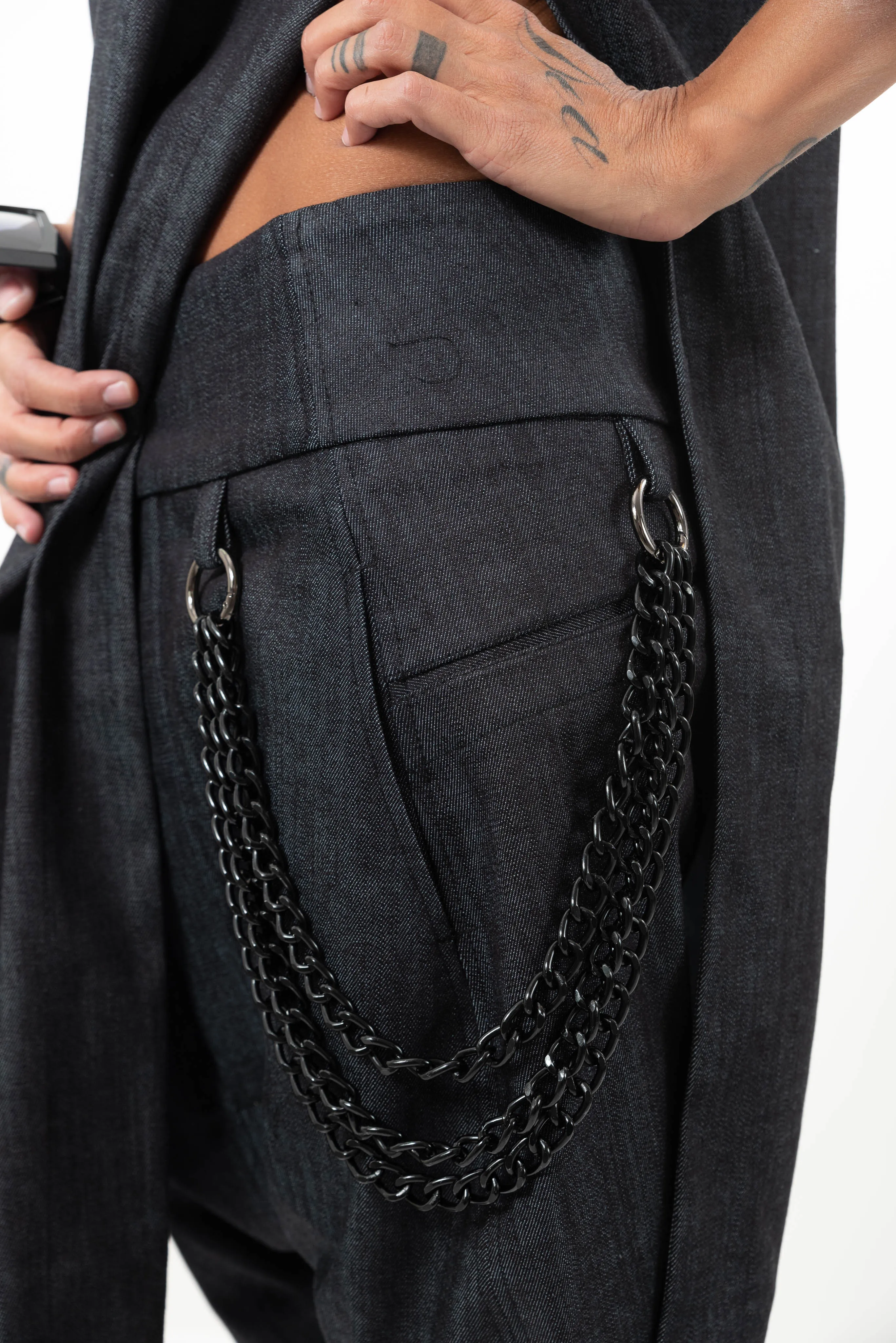 Denim Loose Casual Drop Crotch Harem Pants
