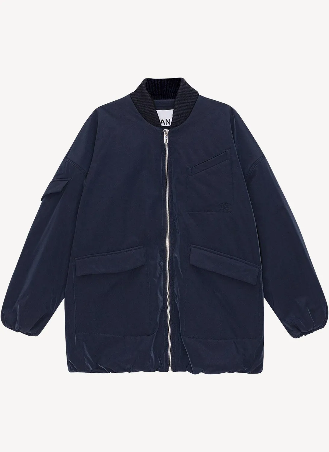 Ganni - Bomber - Dark Blue - Femme