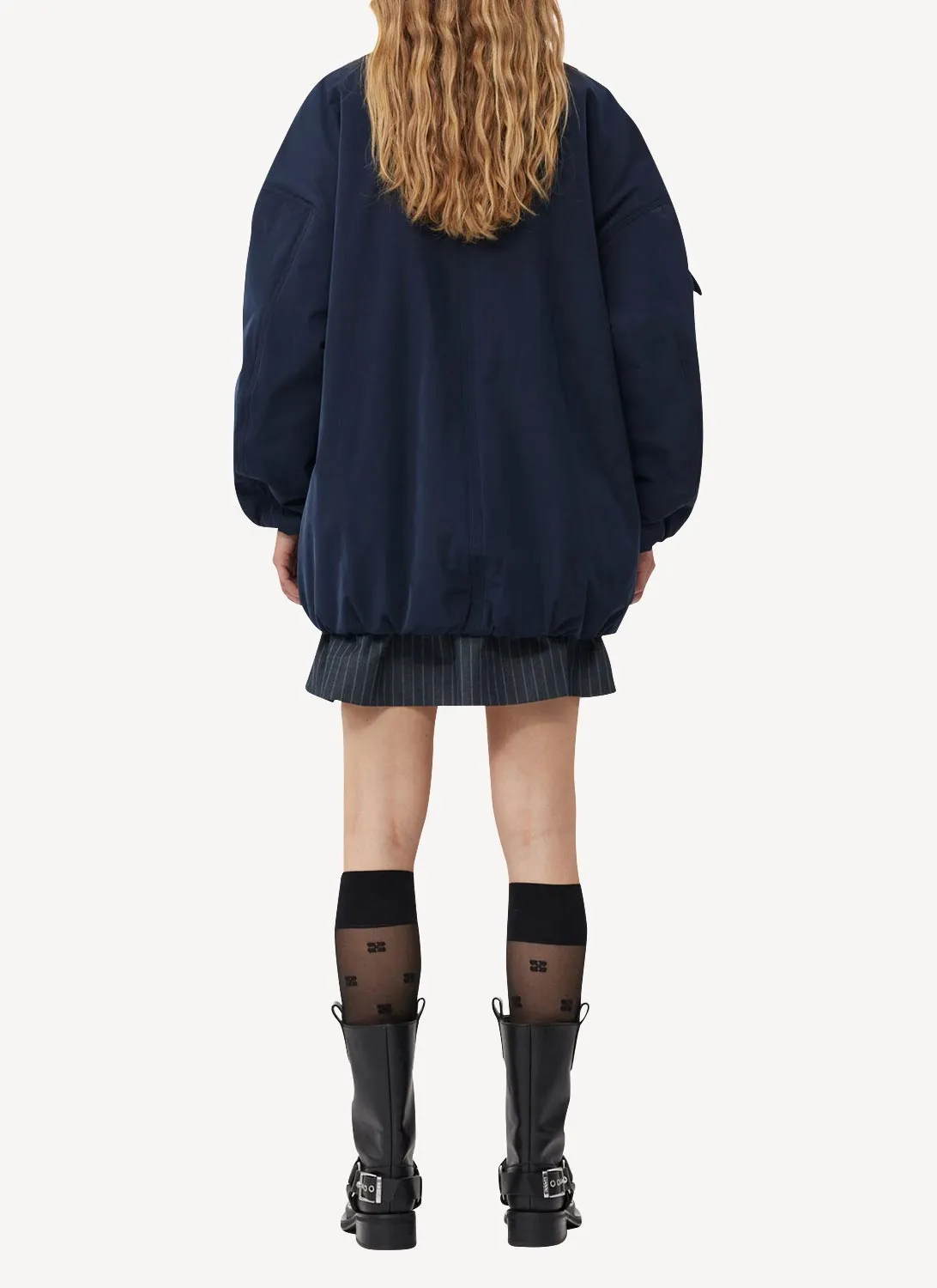 Ganni - Bomber - Dark Blue - Femme