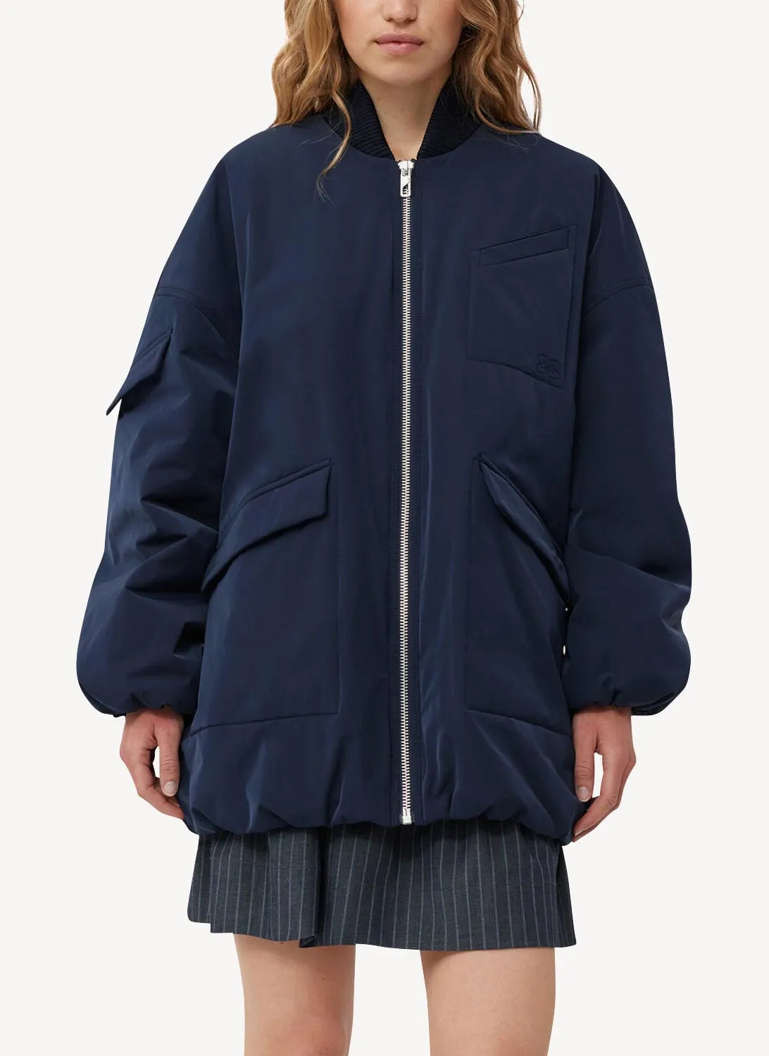 Ganni - Bomber - Dark Blue - Femme