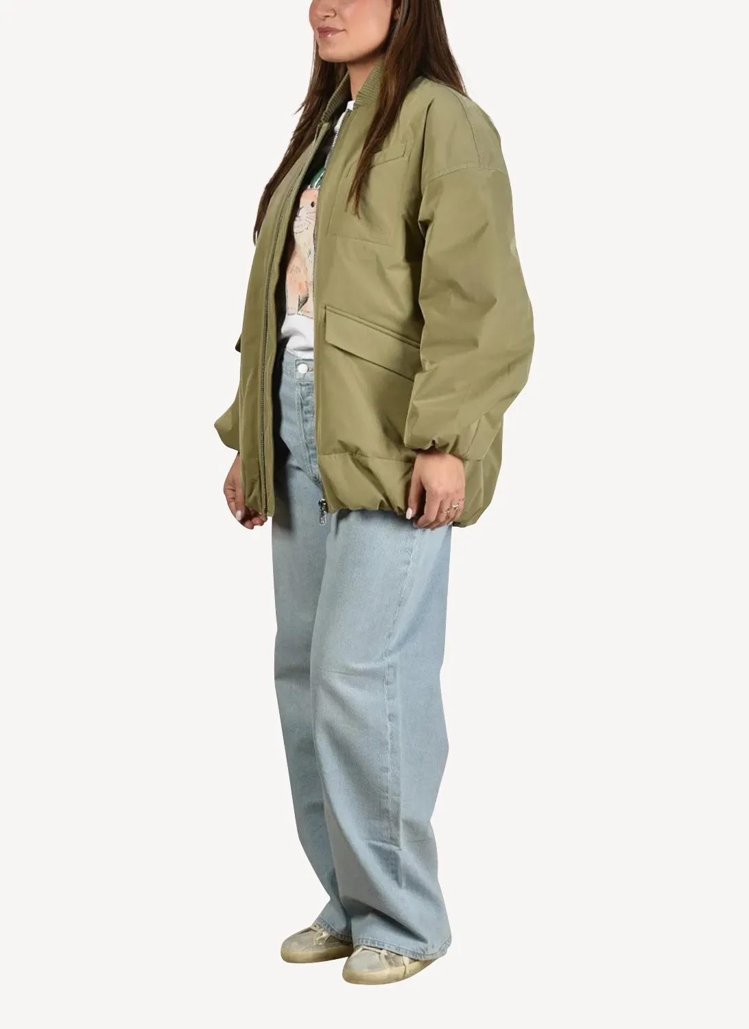 Ganni - Bomber - Dark Green - Femme
