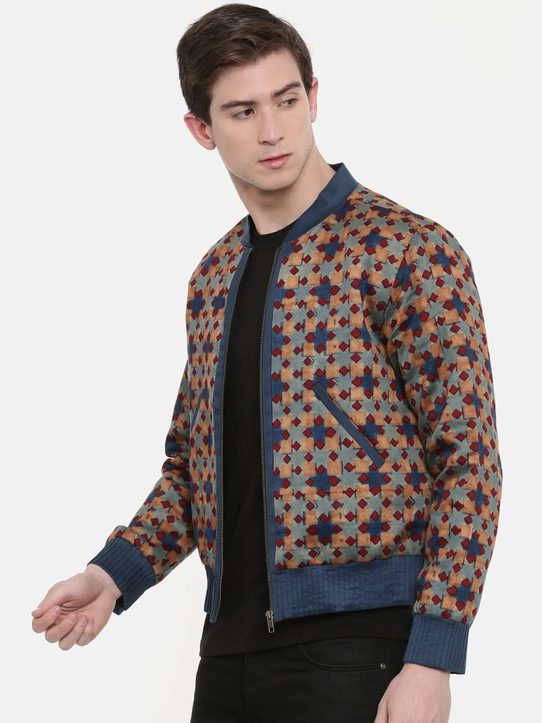 Indian Print Bomber Jacket - MMBJ002