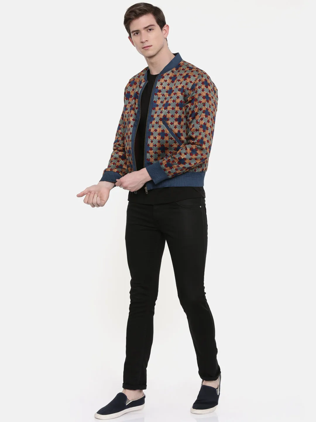 Indian Print Bomber Jacket - MMBJ002