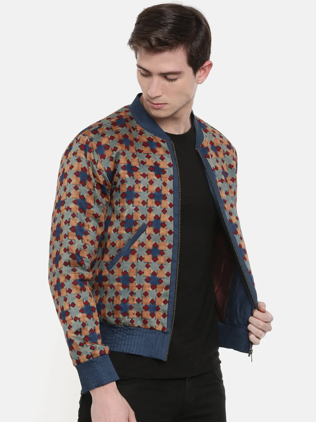 Indian Print Bomber Jacket - MMBJ002