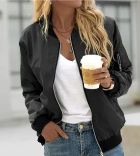 Ivyshape | Classic Bomber Jacket for Women