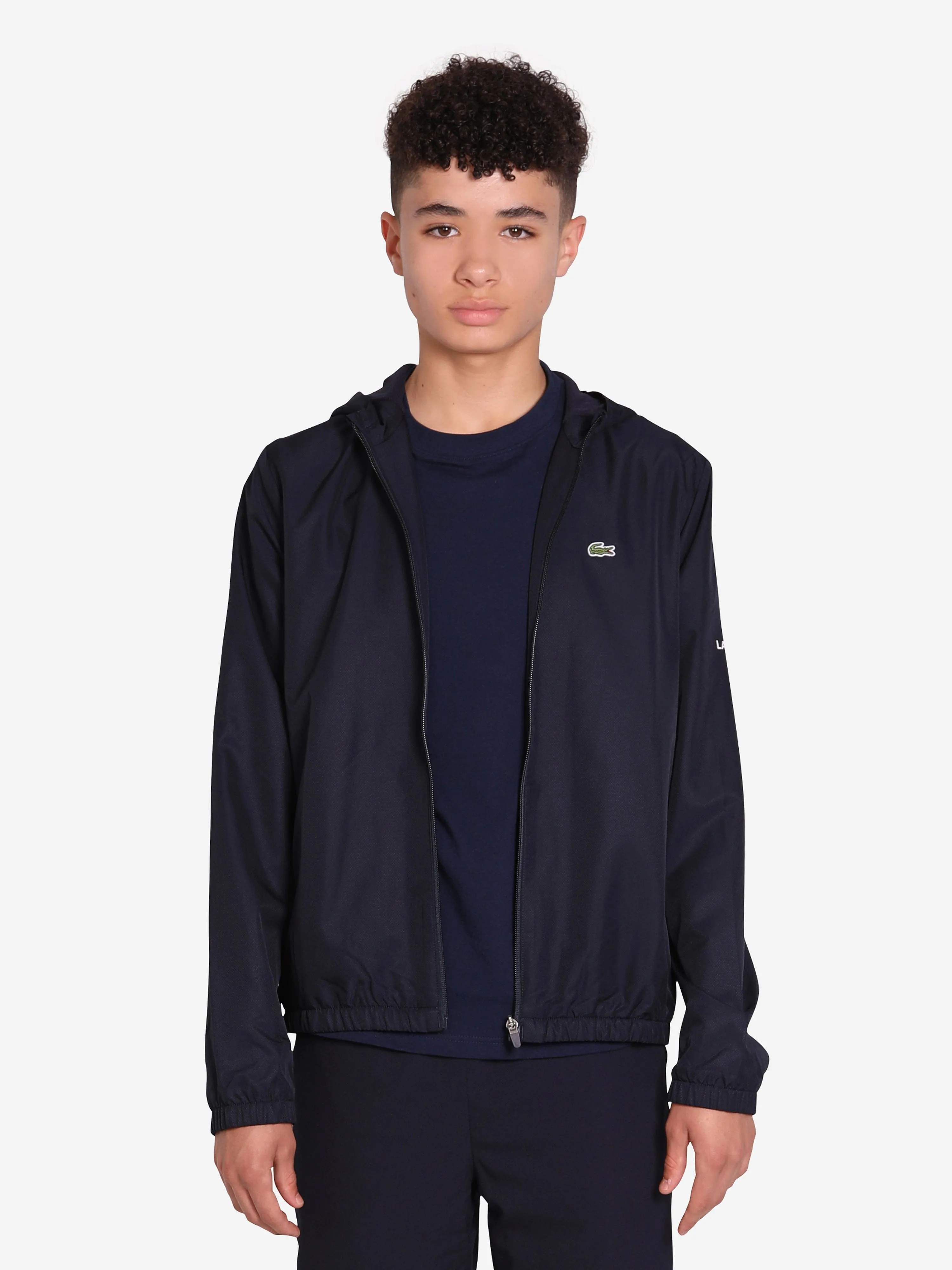 Lacoste Boys Zip Up Jacket in Black