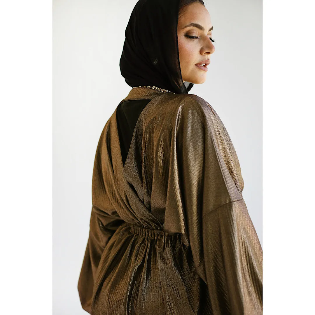 Pleated metallic co-ord set