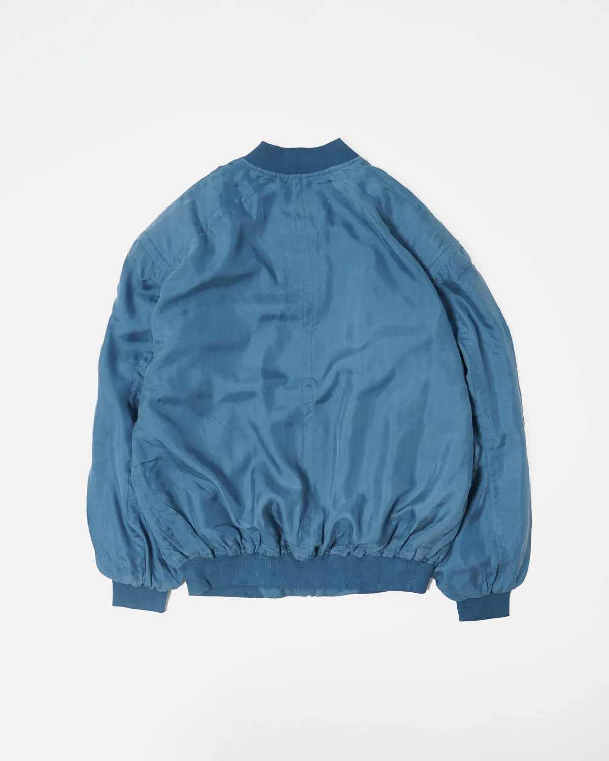 Silk Bomber Jacket / Blue