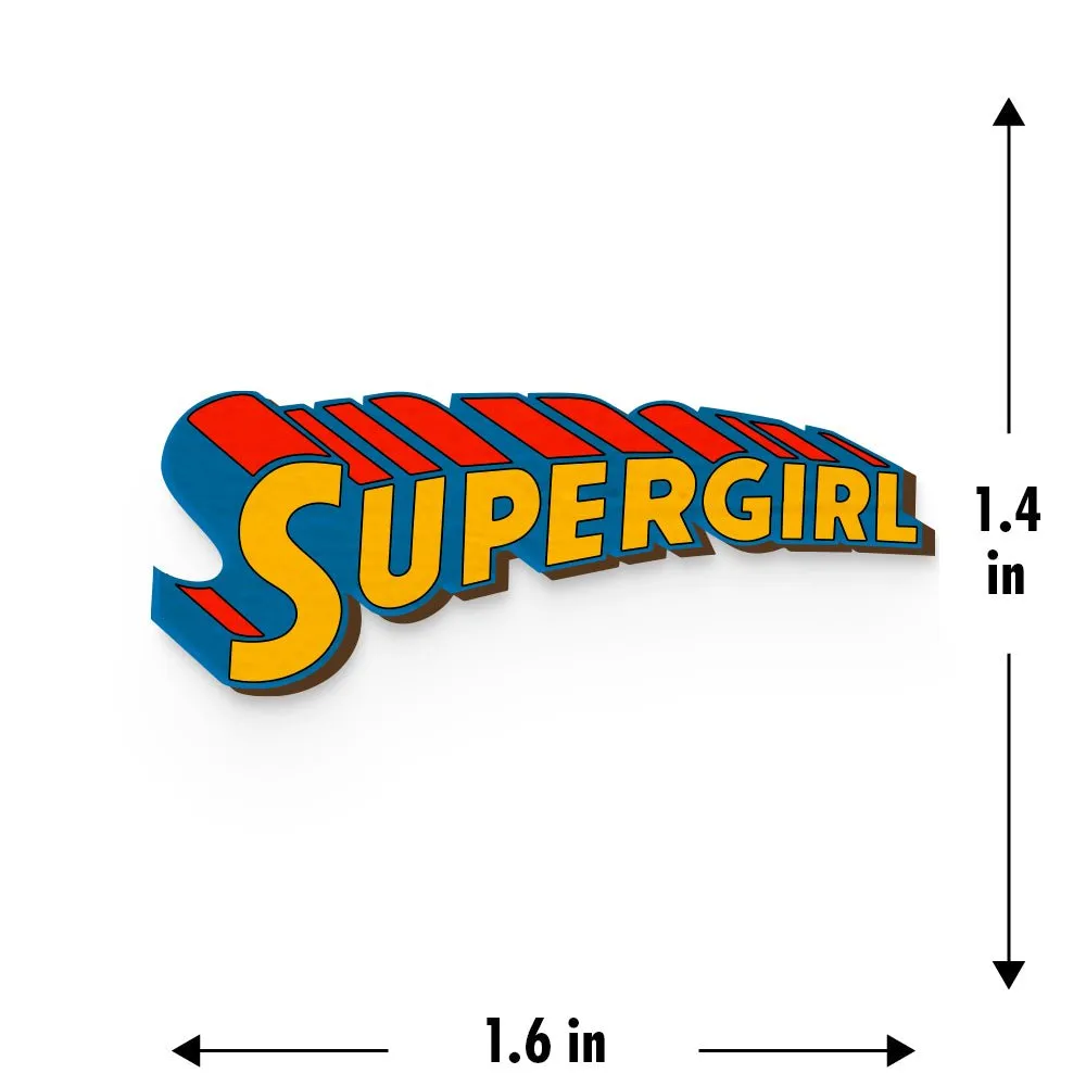 Super Girl Hand Painted Wooden Pin