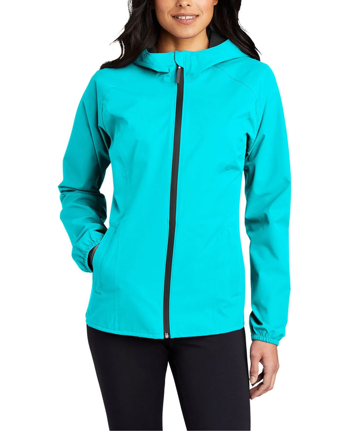 Women's Full-Zip Essential Waterproof Hooded Rain Jacket