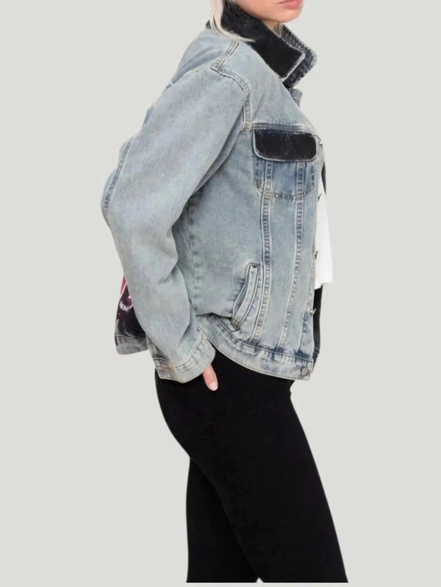 Wren   Glory '4EVA LOVED' Hand Painted Denim Jacket
